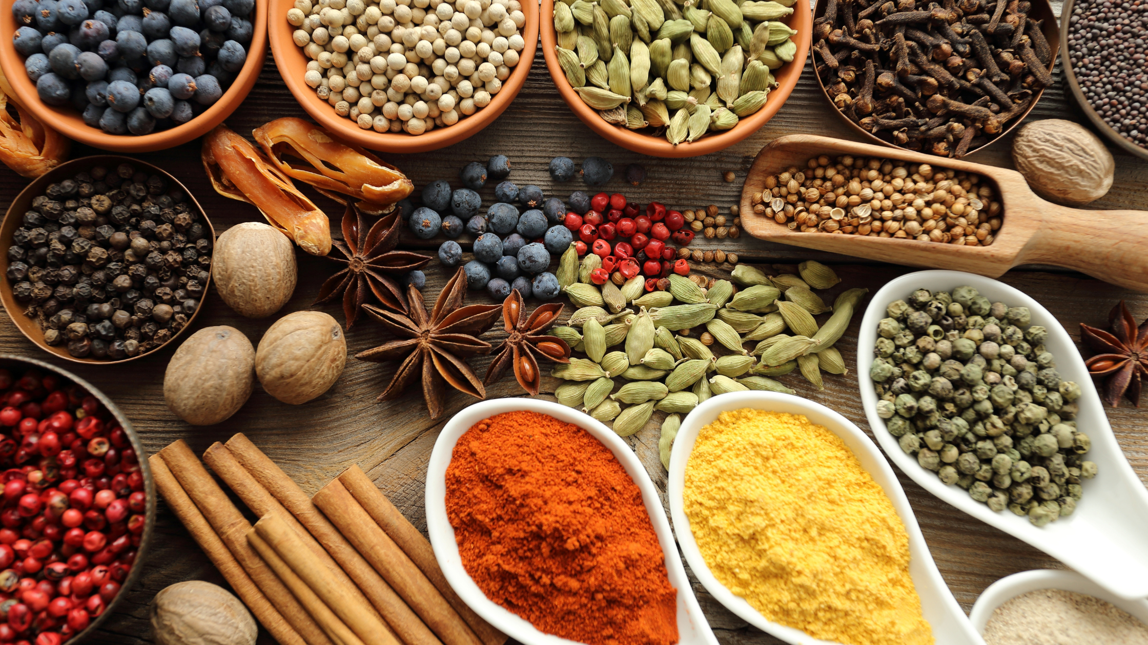 A display of various spices